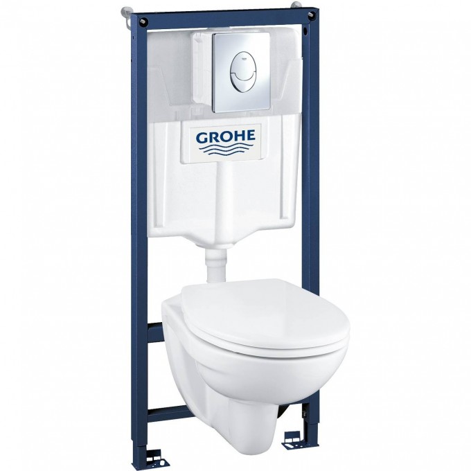 Инсталляция GROHE SOLIDO PERFECT с подвесным унитазом и панелью смыва Skate Air 39192000