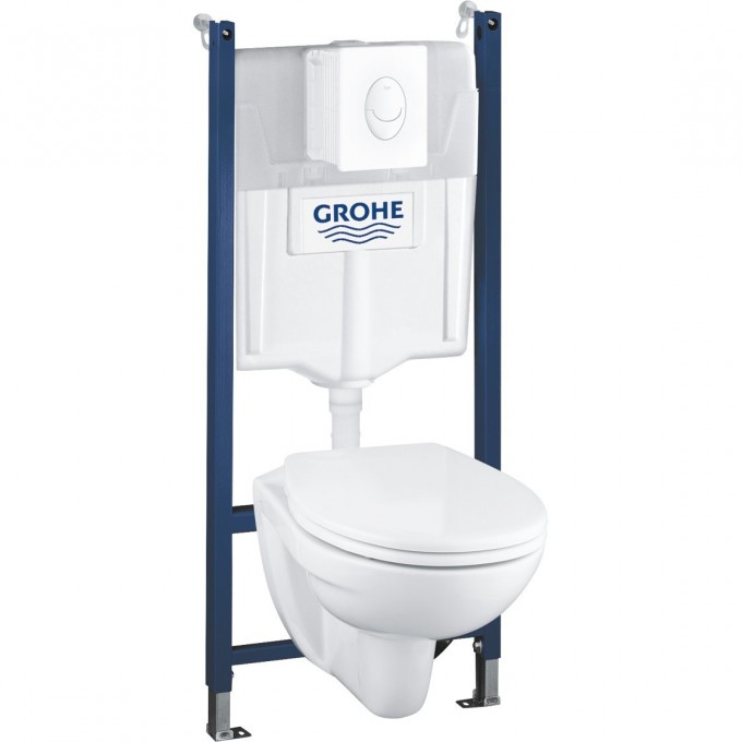 Комплект GROHE SOLIDO LECICO 4 в 1 с подвесным унитазом, SoftClose, панель Skate Air белая 39117000 Комплект GROHE SOLIDO LECICO 4 в 1 с подвесным унитазом, SoftClose, панель Skate Air белая 39117000