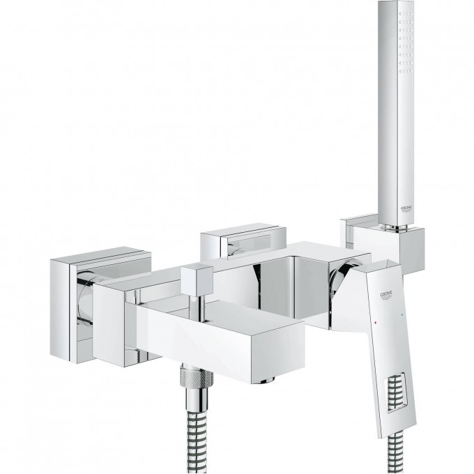 Смеситель для ванны GROHE EUROCUBE с душевым гарнитуром, хром 23141000 Смеситель для ванны GROHE EUROCUBE с душевым гарнитуром, хром 23141000