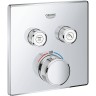 Внешняя часть термостатического смесителя на 2 выхода GROHE GROHTHERM SMARTCONTROL, хром 29124000